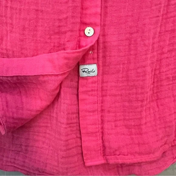 Rails Women’s Hibiscus Pink Button Down Shirt - Picture 6 of 6